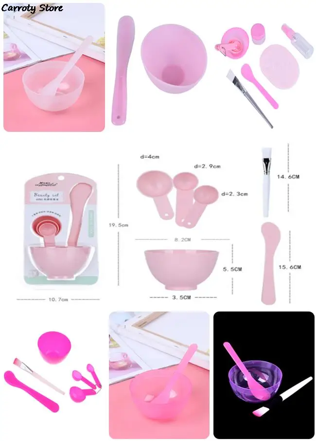 1 Set Face Mask Mixing Bowl Set DIY Facial Beauty Cosmetic Makeup Tool With Brush Mixing Stick Spatula Measuring Spoon Kit