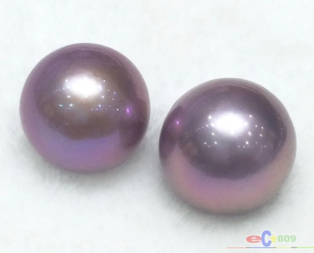 

P4561 Unusual 100% NATURAL 14mm AKOYA ROUND LAVENDER Edison LOOSE PEARL