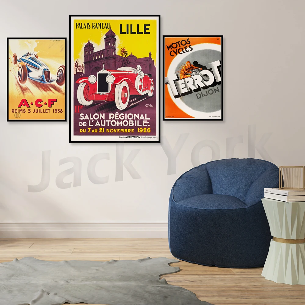

Vintage Car and Motorcycle Racing Poster 1920s / Digital Download Racing Poster / Ramch Art / Motorcycle Decor