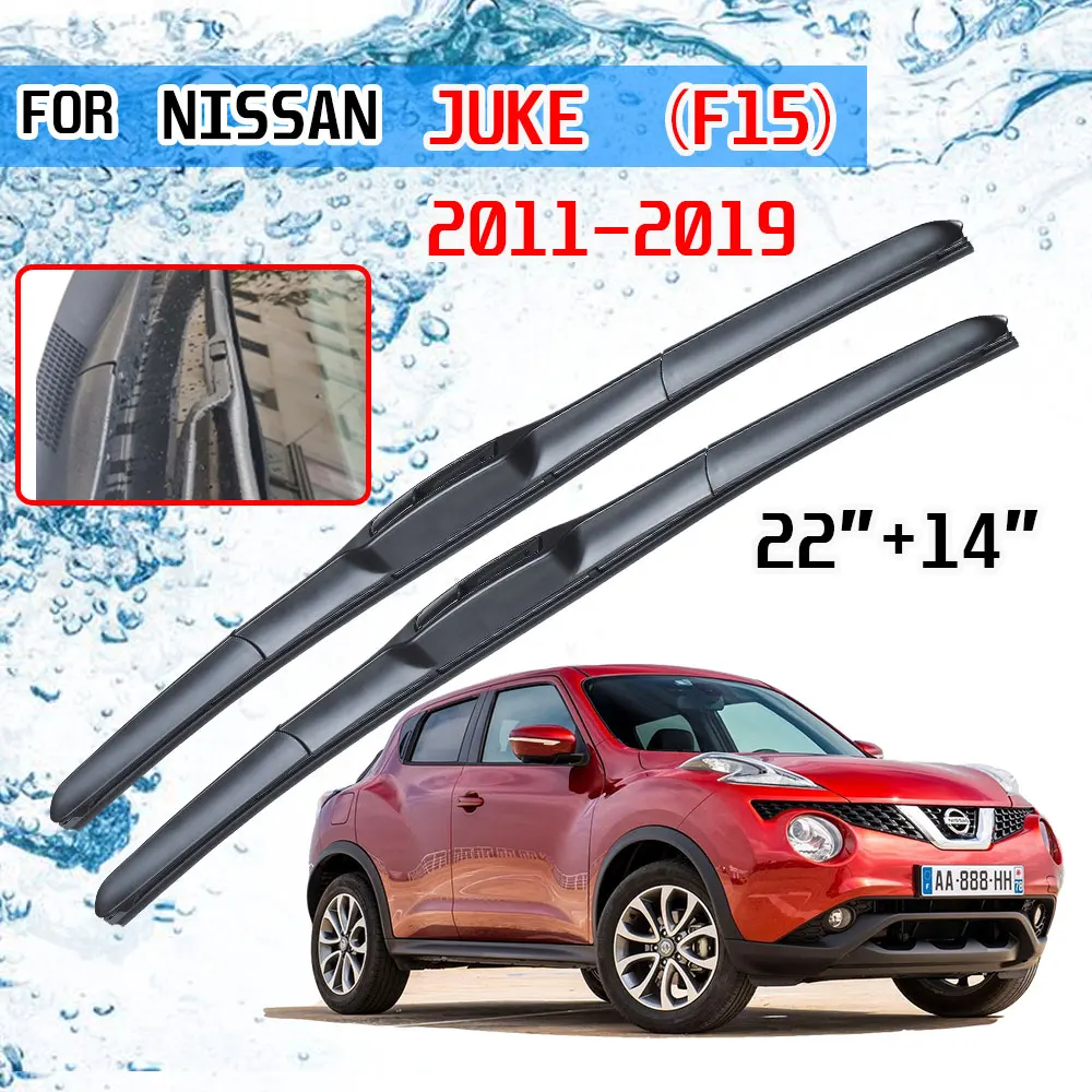 For Nissan JUKE 2011 2012 2013 2014 2015 2016 2017 2018 2019 F15 Accessories Car Windscreen Wiper Blades Brushes Cutter J Hook