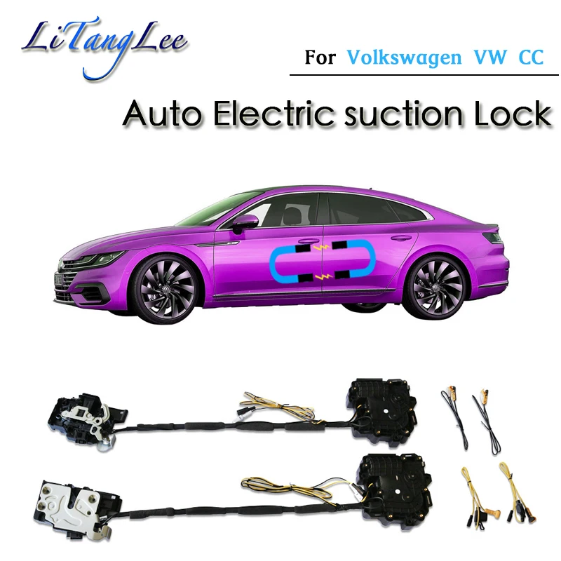 For Volkswagen VW CC 2018~2019 Car Soft Close Door Latch Pass Lock Actuator Electric Absorption Suction Silence Closer