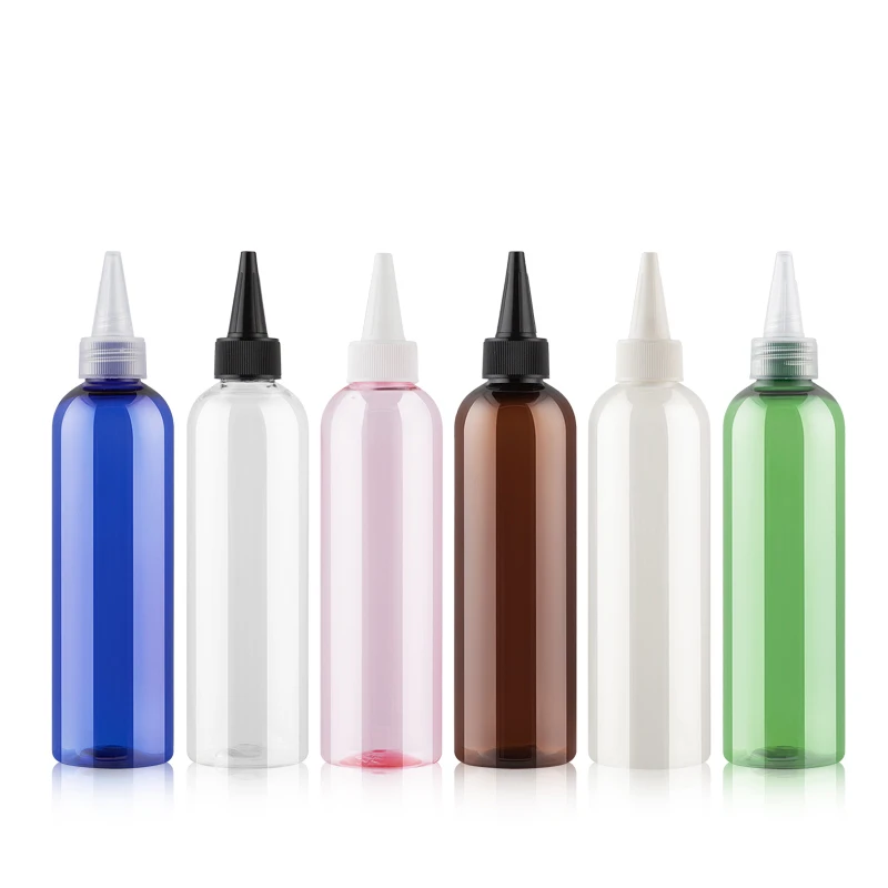 250ml X 24 Pointed Mouth Top Cap Plastic Bottle Containers, DIY Painting Empty Plastic Bottles Jam Bottle Lotion bottle