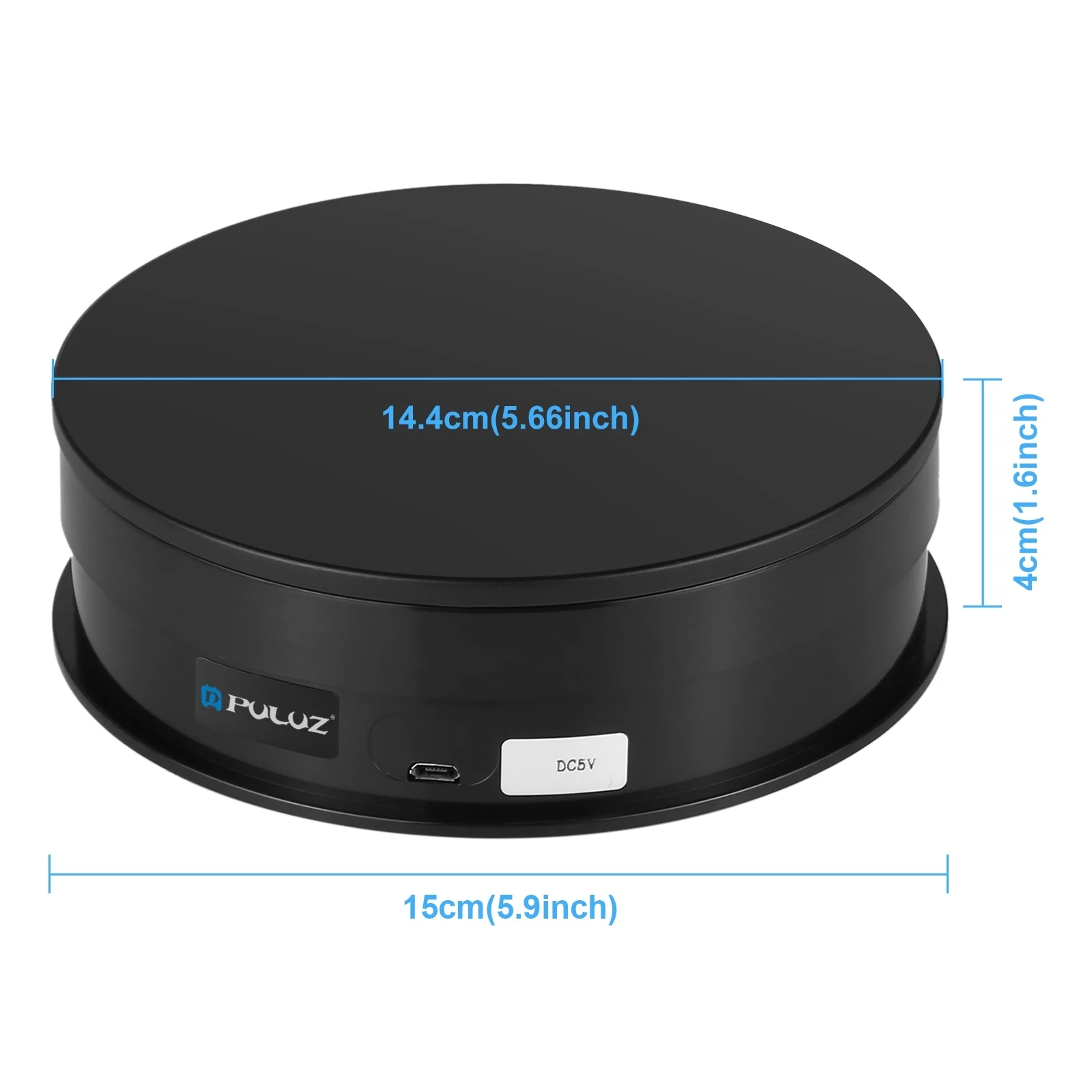 PULUZ 15cm Adjusting Speed Rotating Turntable Display Stand USB Electric 360 Degree Remote Control Photography Turntable