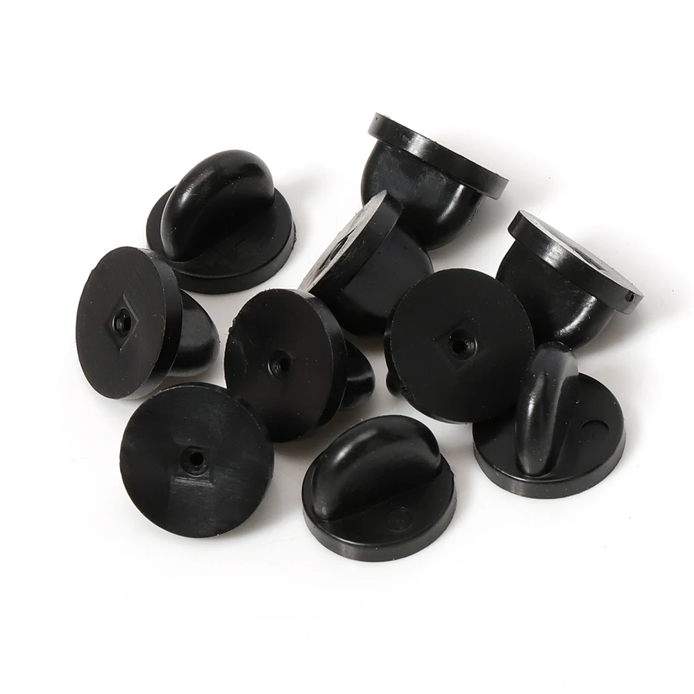 50pcs Rubber Brooch Bukle Button Clasp Pin Backs Clutch Care Cap Nail Tie Back Stoppers