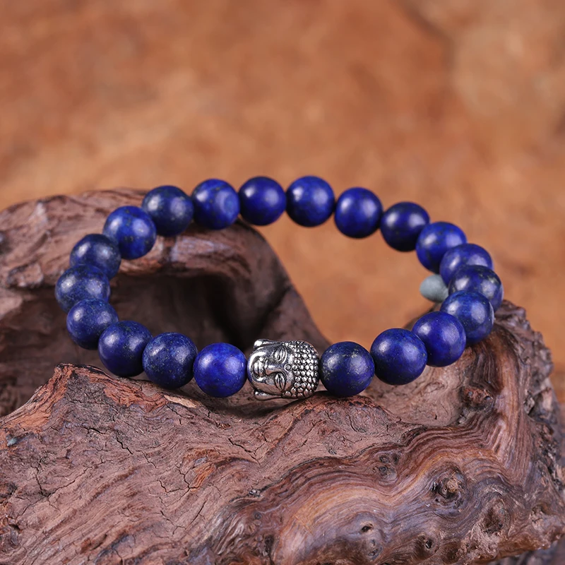 

New Natural 8MM Lapis Luzuli Antique Buddha Beads Bracelet Fashion Tibetan Bracelet Bead Jewelry