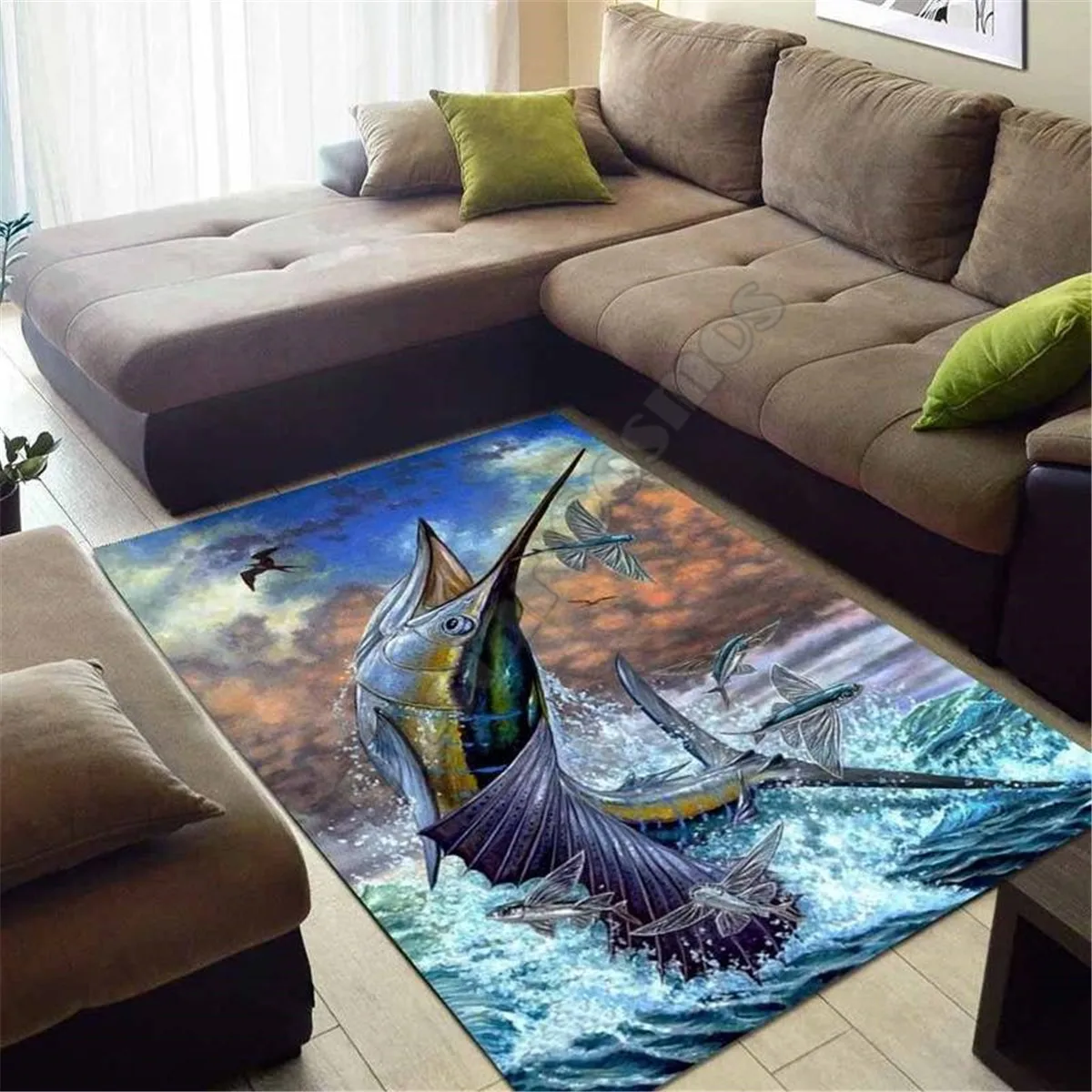 Fishing Hunting Area Rug 3D All Over Printed Non-slip Mat Dining Room Living Room Soft Bedroom Carpet 04