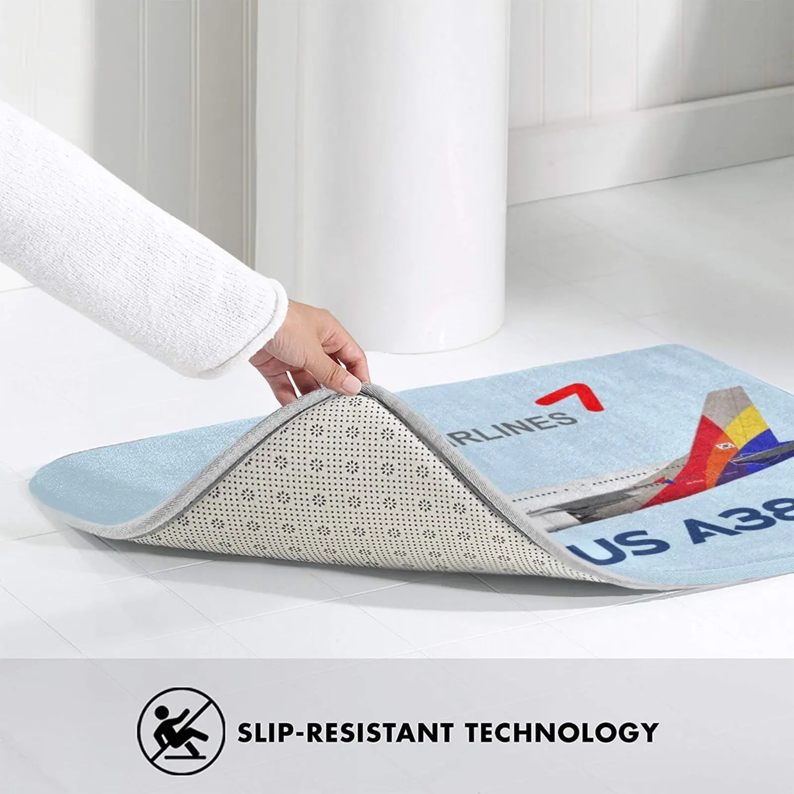 رسم توضيحي لآسيا ايرباص A380-النسخة الزرقاء السجاد حصيرة البساط وسادة لينة ايرباص A380 ايرباص A380 A380 ايرباص اسياانا