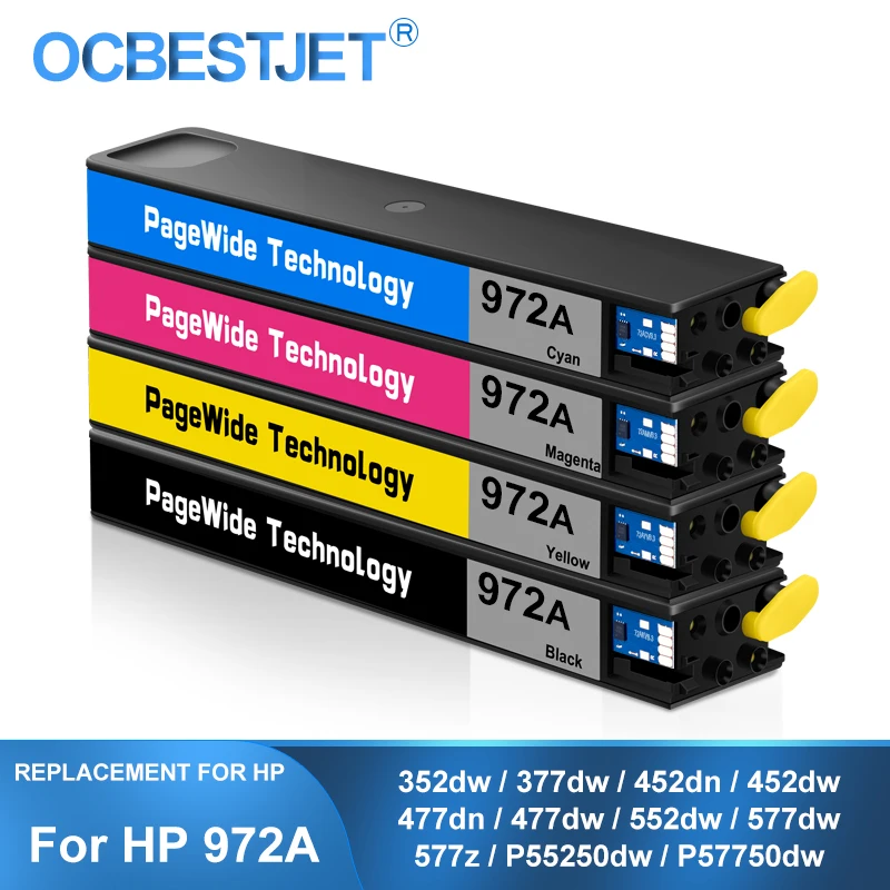 

[Third Party Brand] For HP 972 972A Compatible Ink Cartridge With Pigment Ink 352dw 377dw 452dn 452dw 477dn 477dw 552dw 577dw