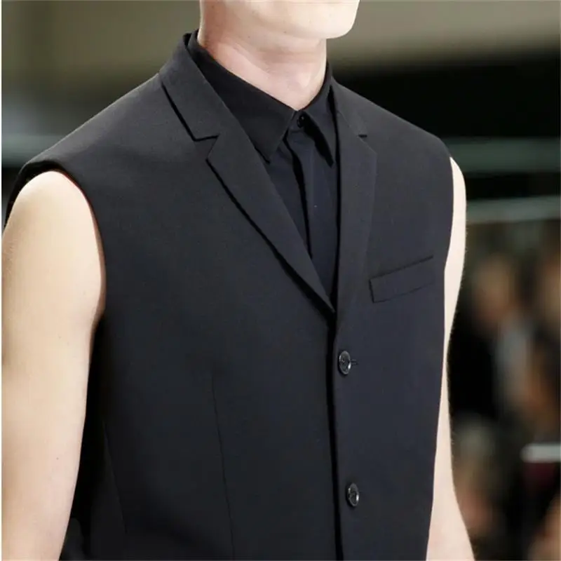 Men\'s Suits Sleeveless Coat Spring And Autumn New Fashion Mature British Dark Yamben Wind Leisure Loose Large Waistcoat