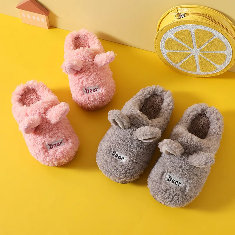 Baby Winter Slippers Children Boys Girls Cute Cartoon Slipper Kids Indoor Fur Warm Shoes Child Home Floor Shoes Slippers Kids