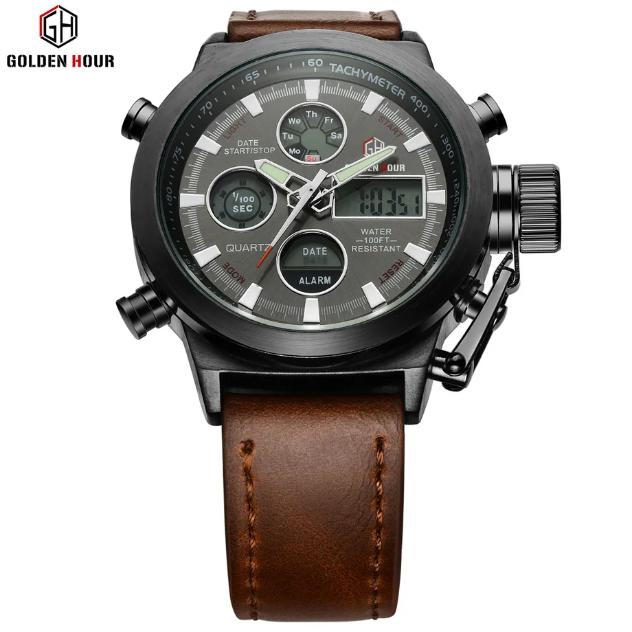 Top Brand Luxury Men Swimming Quartz Analog Outdoor Sports Watches Military Male Clock LED Display Watch Relogio Masculino gift