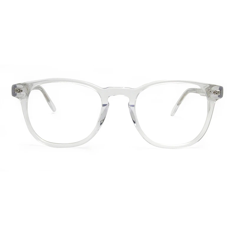 Acetate Transparent Eye Glasses For Women Mens Vintage Big Round Gray Clear Eyeglasses Frame For Men Optical Eyewear oculos