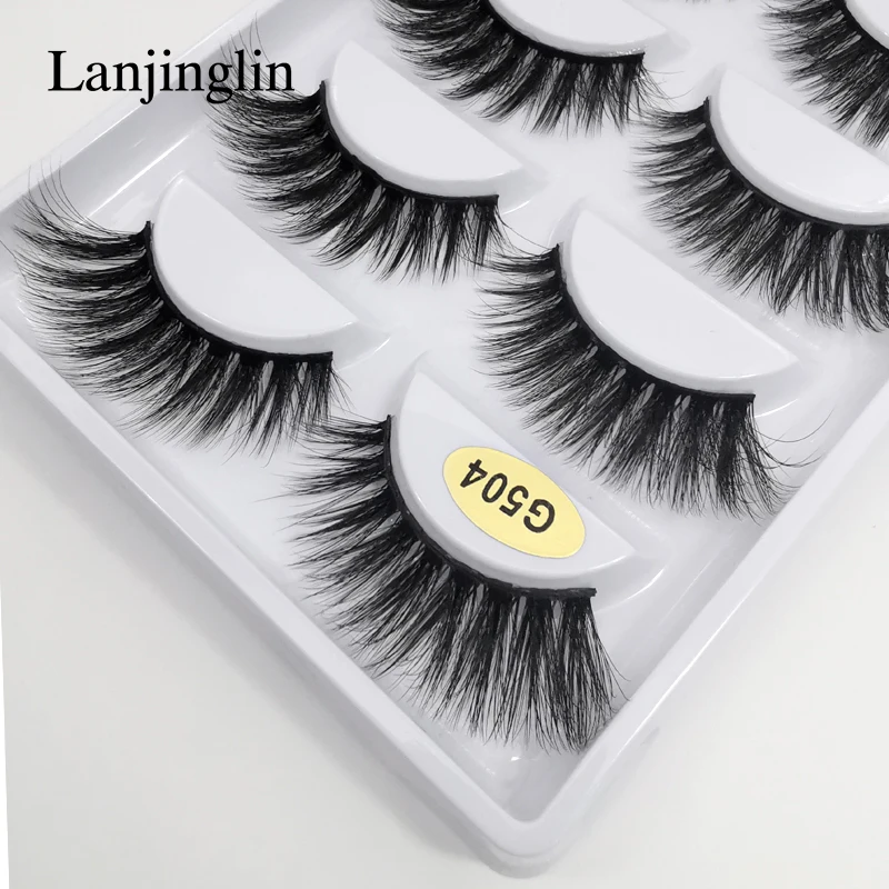 5 Paar 3d Nerts Haar Valse Wimpers Natuurlijke Herbruikbare Lange Volle Wimpers Piekerige Make-Up Wimper Extensie Sexy Nep Lash Cilios