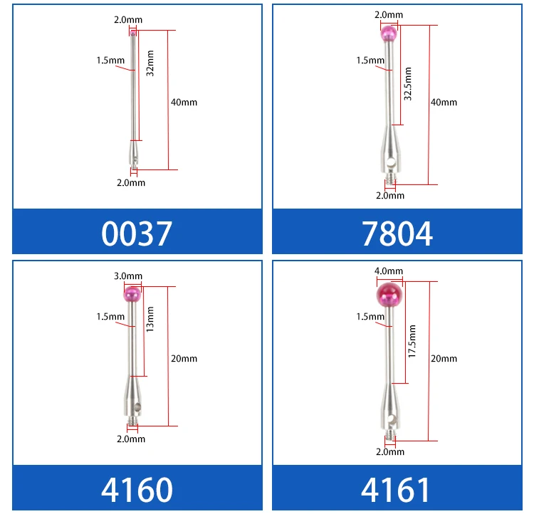 Lápiz óptico de tres coordenadas M3M4, herramienta de máquina CNC, accesorios de sonda, aguja de rubí tridimensional, stylus M3M4