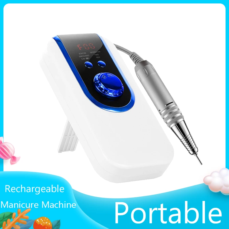 Electric Portable Rechargeable Machine Manicure With Full LCD Display 30000RPM Nail Drill Machine Electric With Bit Manicure Set