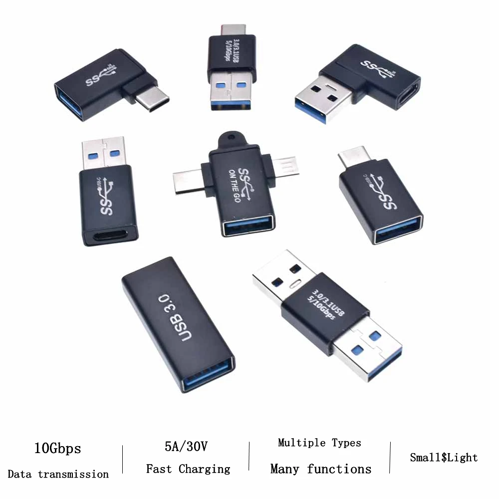 USB Type C Male To Female USB-A to USB-C OTG Connector Adapter USB 3.0 to USB C Cable Mini Converter for Laptop Tablet Phone