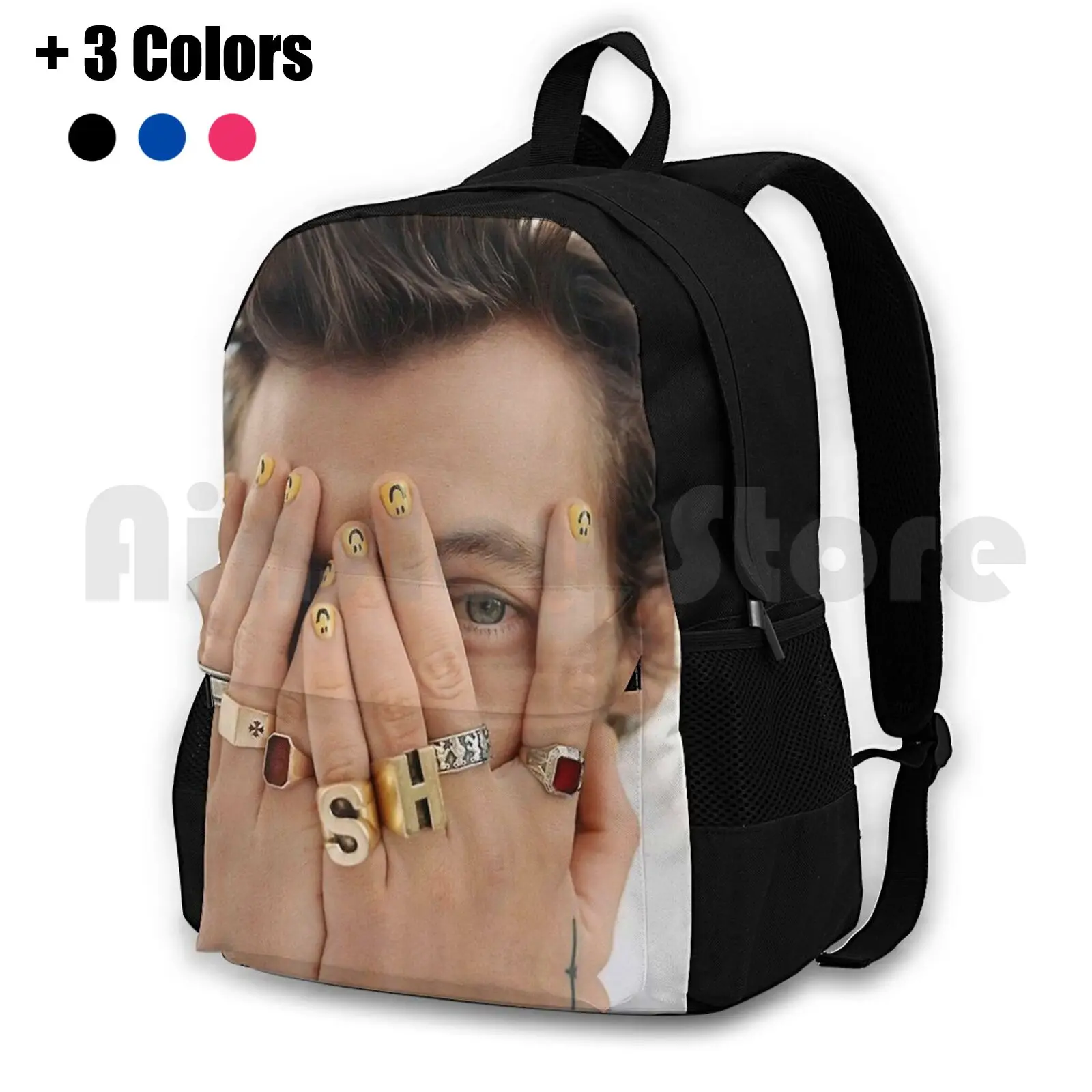 Style Eye Outdoor Hiking Backpack Waterproof Camping Travel Pop Music Album Cover Harry Vintage Ring Eye