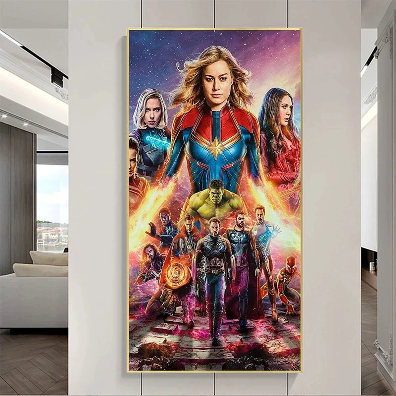 Avengers Movie Superhero Comics Canvas Figure Painting Iron Man Hulk Thanos Posters and Prints Wall Art Pictures Home Decor