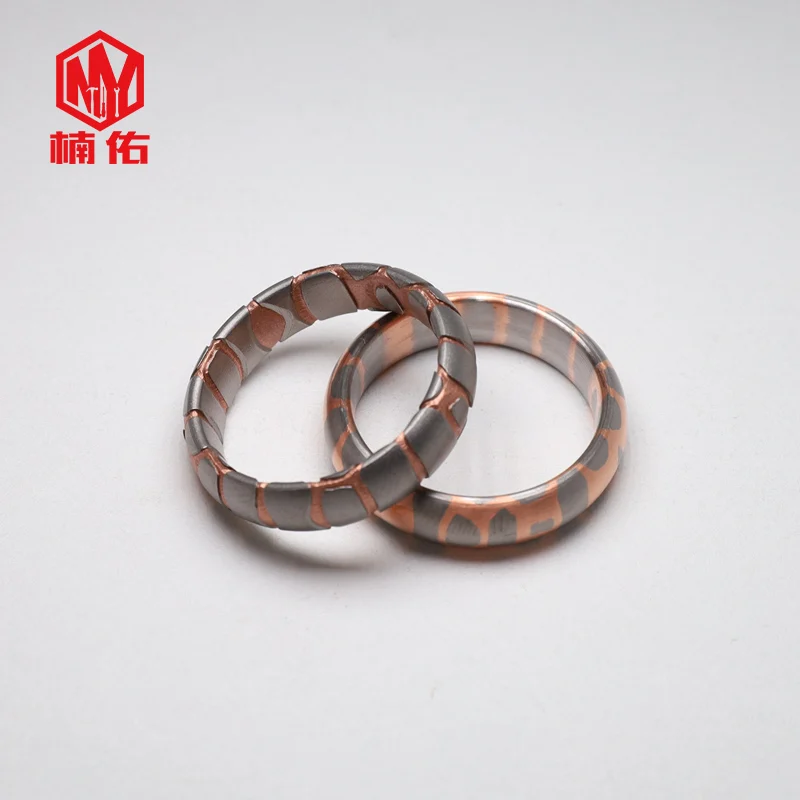 

1PC Titanium Zirconium Alloy Ring Damascus Pattern 20mm 21mm 22mm Titanium Punk Meteorite Pattern Ring Titanium Metal Pendant
