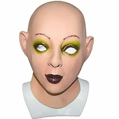 Realistic Female Latex Mask Human Overhead Mask Party Cosplay Sexy Costume Woman Face Crossdressing