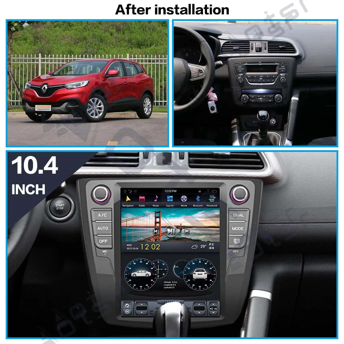 Android For Tesla style Car GPS Navi multimedia For Renault Kadjar 2016-2018 auto stereo radio BT tape recorder No DVD headunit