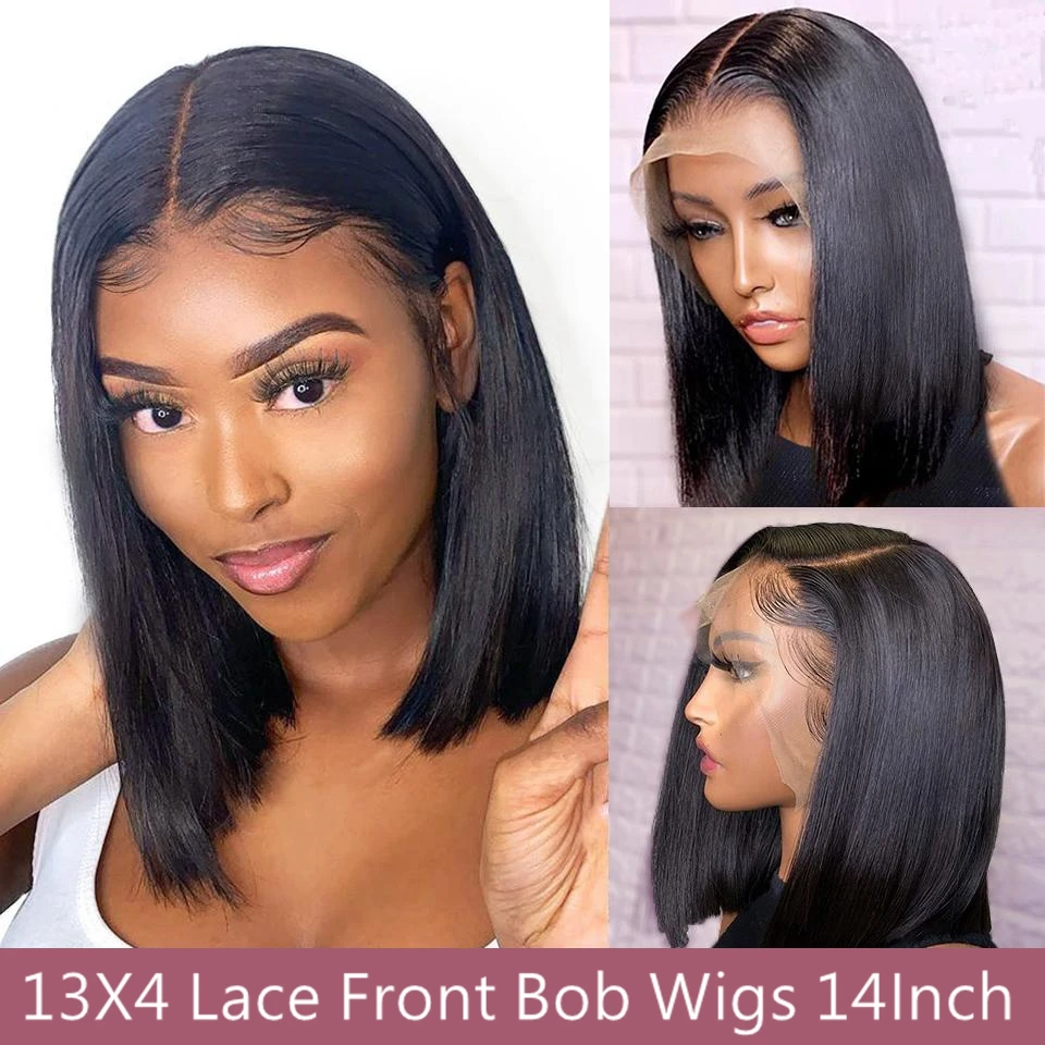 

Ashimary Short Burgundy Bob Wigs Straight Lace Front Human Hair Wigs For Women 4X4 Lace Closure Wig 13x4 Lace Frontal Wig