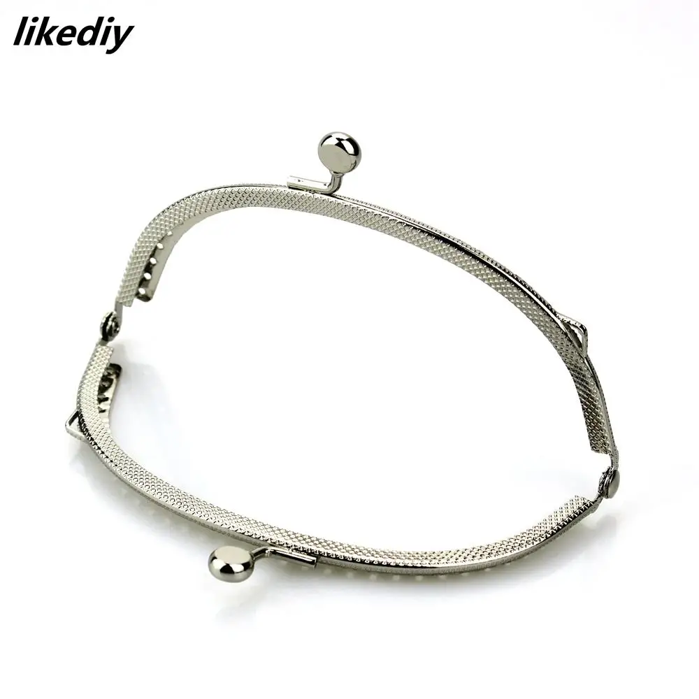 1 Piece 12.5 CM Silver Arch Metal Purse Frame Flat Round Head Vintage Embossing Kiss Clasp Lock Bag Accessorie