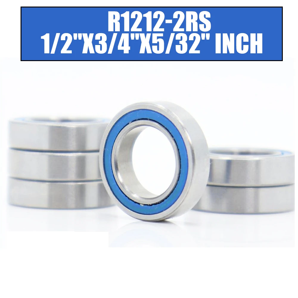 FUSHI R1212rs Bearings Blue Sealed Inch Size , ABEC-3 R1212 2RS Shaft Ball Bearing Parts For Hobby RC Car Truck ,Pick of 6 Pcs