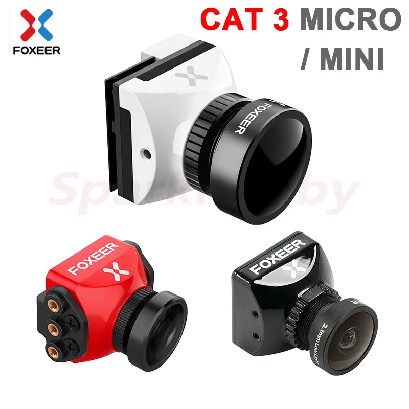 Foxeer Cat 3 Micro Mini bassa latenza a basso rumore 1200TVL 0.00001Lux FPV telecamera notturna 2.1mm PAL/NTSC 4:3/16:9 per RC Racing Drone