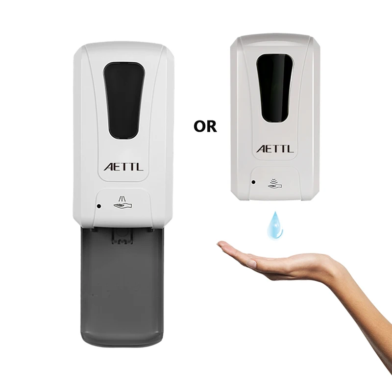 Automatic Wall-Mounted Soap Dispenser with Water Tray and Different Pumps, Non-Contact Induction Foam Gel Spray