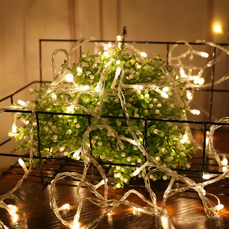 Dark Green/Transparent Soft LED Light String Fairy Garland Star Effect DC12V 4 Colors Holiday Christmas Party Exterior Layout