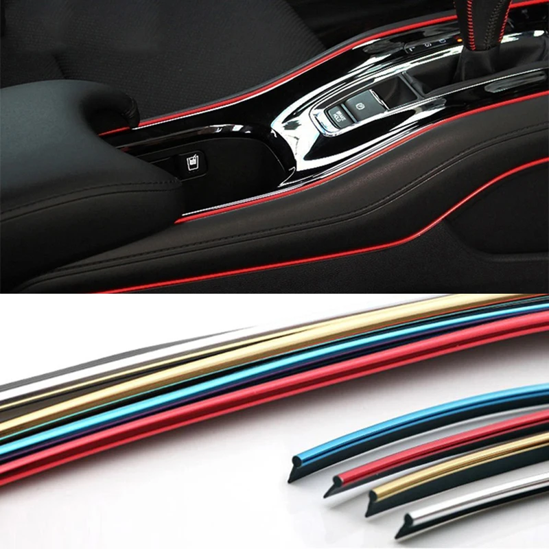 5 Meters Car Mouldings Trim 3D Strips Decorative Line Auto Interior Door Edge Dashboard Insert Flexible Trim Car Accessories