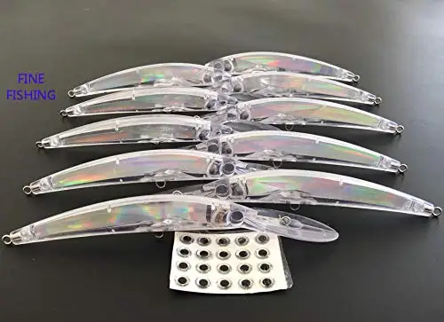 

10 шт. Неокрашенная приманка рыболовная приманка тело 177 мм пустая приманка свободный глаз 8306 #