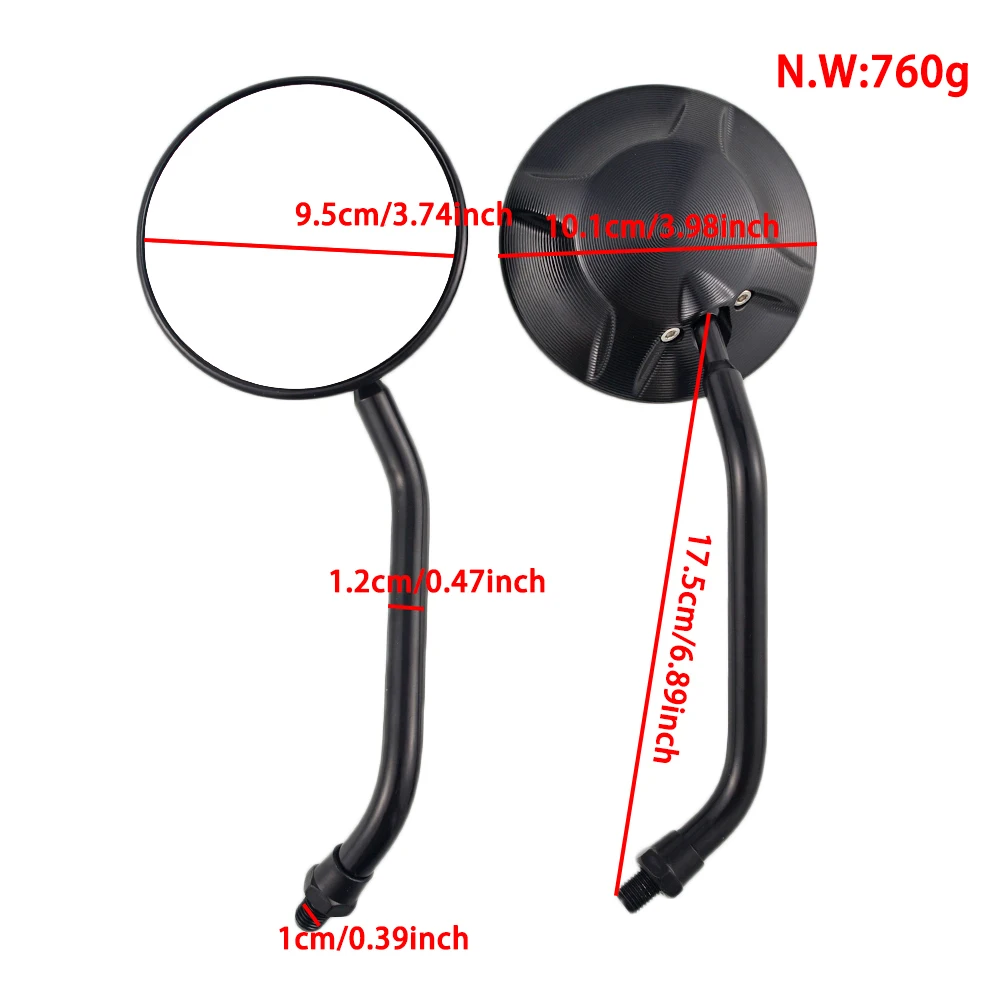 Universal Motorcycle CNC Mirrors 8mm 10mm Side Rear View Mirror For Honda Yamaha Suzuki Kawasaki Street bike Scooter Offroad