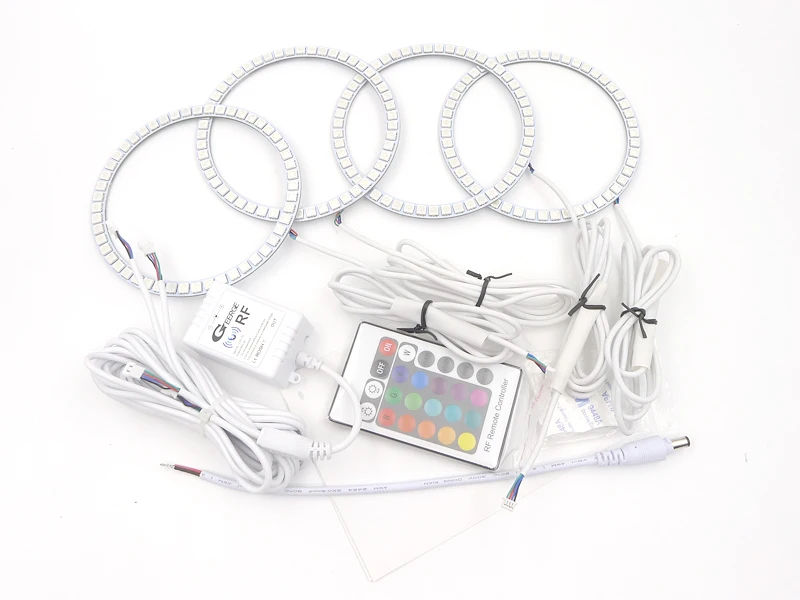For BMW E30 E32 E34 RF Remote Bluetooth-Compatible APP Multi-Color Ultra Bright RGB LED Angel Eyes Halo Ring Kit