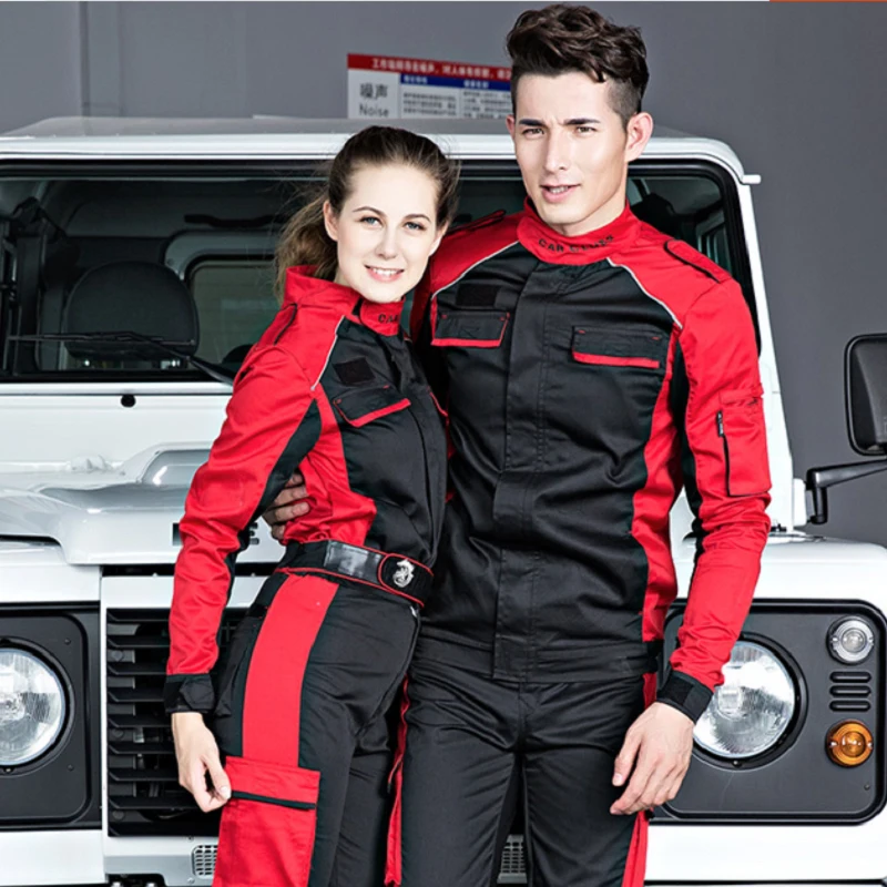 Auto Repair Work Clothes Summer Short Sleeve Suit Auto Repair Clothing Tops Pants Auto Beauty Repair Car Wash Durable Breathable