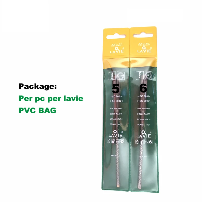 LAVIE-brocas de martillo eléctrico para mampostería, 1 unidad, 4, 5, 6, 7, 8, 10, 12 SDS Plus, 110mm, 160mm