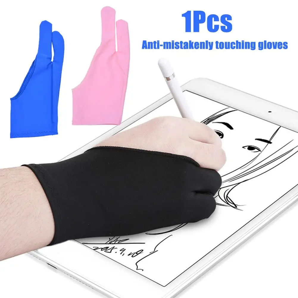 2-Finger Tablet Drawing Gloves Right And Left Hand Anti-Touch For iPad Pro 9.7 10.5 12.9 Inch Pencil Lycra For Graphics Drawing