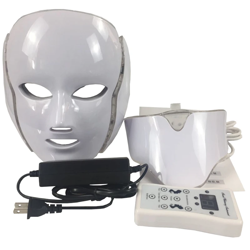 7 Color Led Mask With Neck Beauty Machine Photon Skin Rejuvenation Instrument Tools