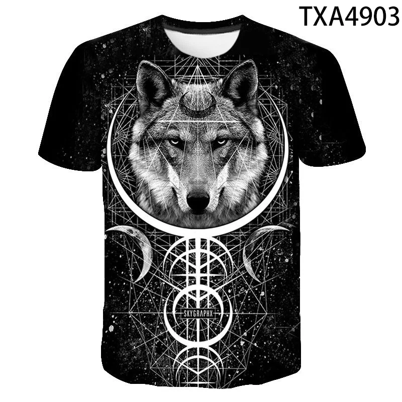 New 3d Printed Wolf Pattern Men\'s And Women\'s Children\'s T-shirts Summer Casual Fashion Streetwear Sports Breathable Cool Tops