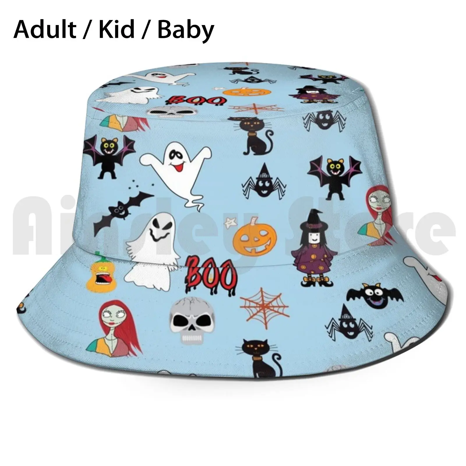 And Nightmare Before Christmas , Jack Smile And Sally Pattern Sun Hat Foldable UV Protection Halloween Costumes