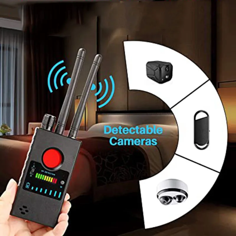 Anti Wiretapping RF Signal Detector GSM GPS Tracker Laser Scanner Wireless Hidden Camera Lens Finder Anti Candid Cameras Detects