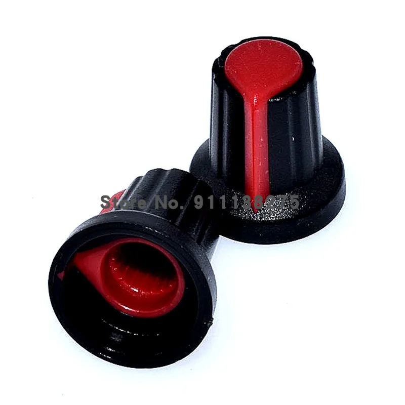 10Pcs WH148 Potentiometer Switch knob Cap Plastic Knob Plum Handle 15X17mm AG2 Handle 6MM BLACK RED YELLOW ORANGE WHITE