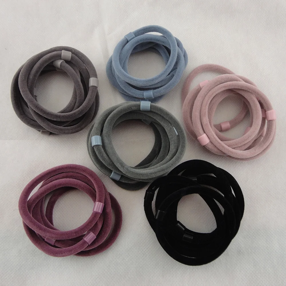 10PCS 5mm Velvet Elastic hair bands ponytail holders for gilrs skinny fur hair ties  DIY hair accessories