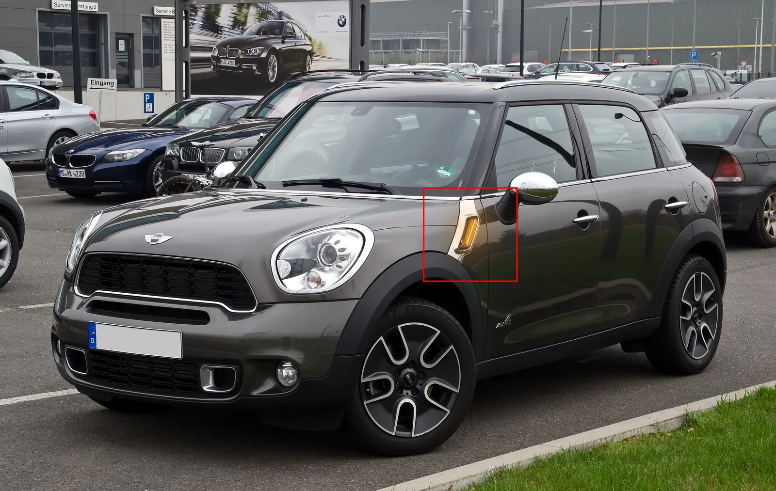 ANGRONG 2X لسيارة Mini Countryman R60 Paceman R61 مؤشر جانبي كهرماني LED مكرر ضوء عدسة سوداء