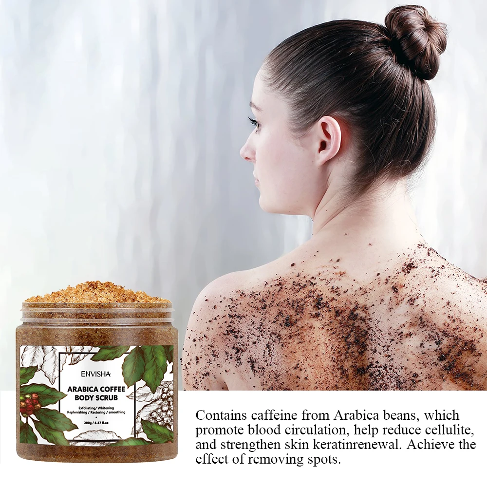 ENVISHA Coffee Body Massage Scrub Cream Exfoliating Moisturizing Nourish Soften Whitening Skin Care Beauty Health Shrink Pores