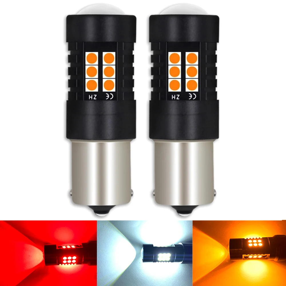 

2x High Power S25 1156 BA15S P21W 14W 2100LM 3030 21SMD LED Car Reverse Bulbs Backup Reverse Lamp Light Turn Signal BAU15S PY21W