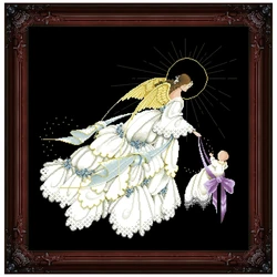 Angel of Mercy cross stitch kit fairy Dreampattern 18ct 14ct 11ct black canvas embroidery DIY needlework wall decor