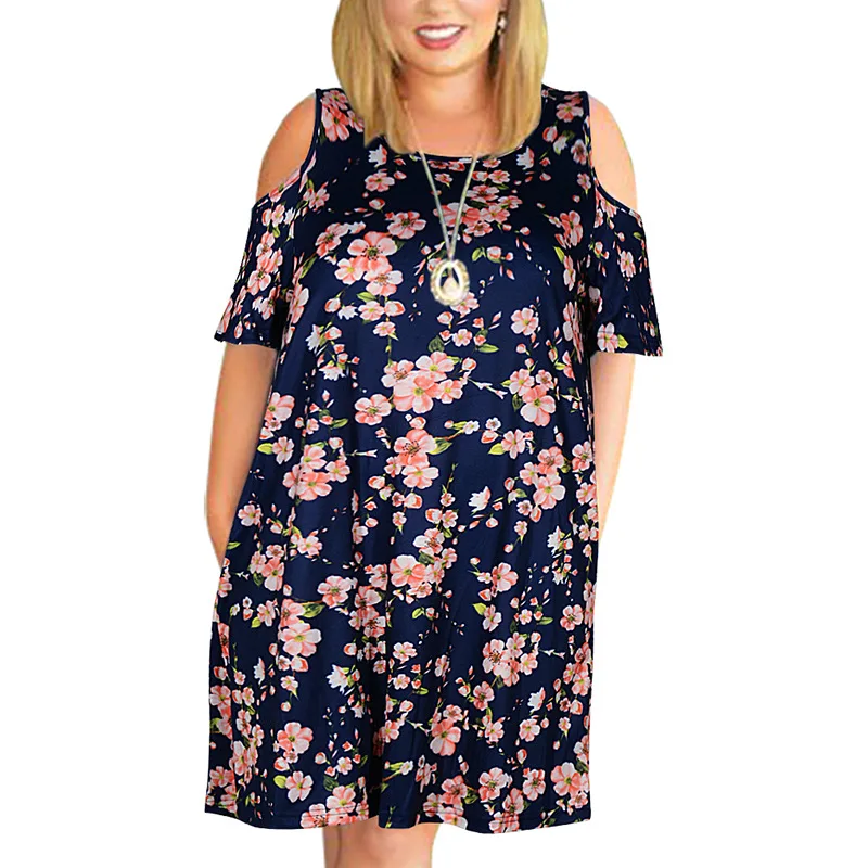 Big size 9XL Dress for Fat MM 2022 Woman Summer dress Loose plus size dresses off the shoulder women clothing 9XL dress vestidos