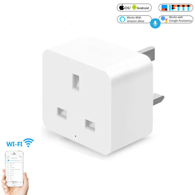 

UK WiFi Smart Socket Power Plug Outlet Mobile APP Remote Control Work with Alexa Google Home No Hub Required Smart Socket